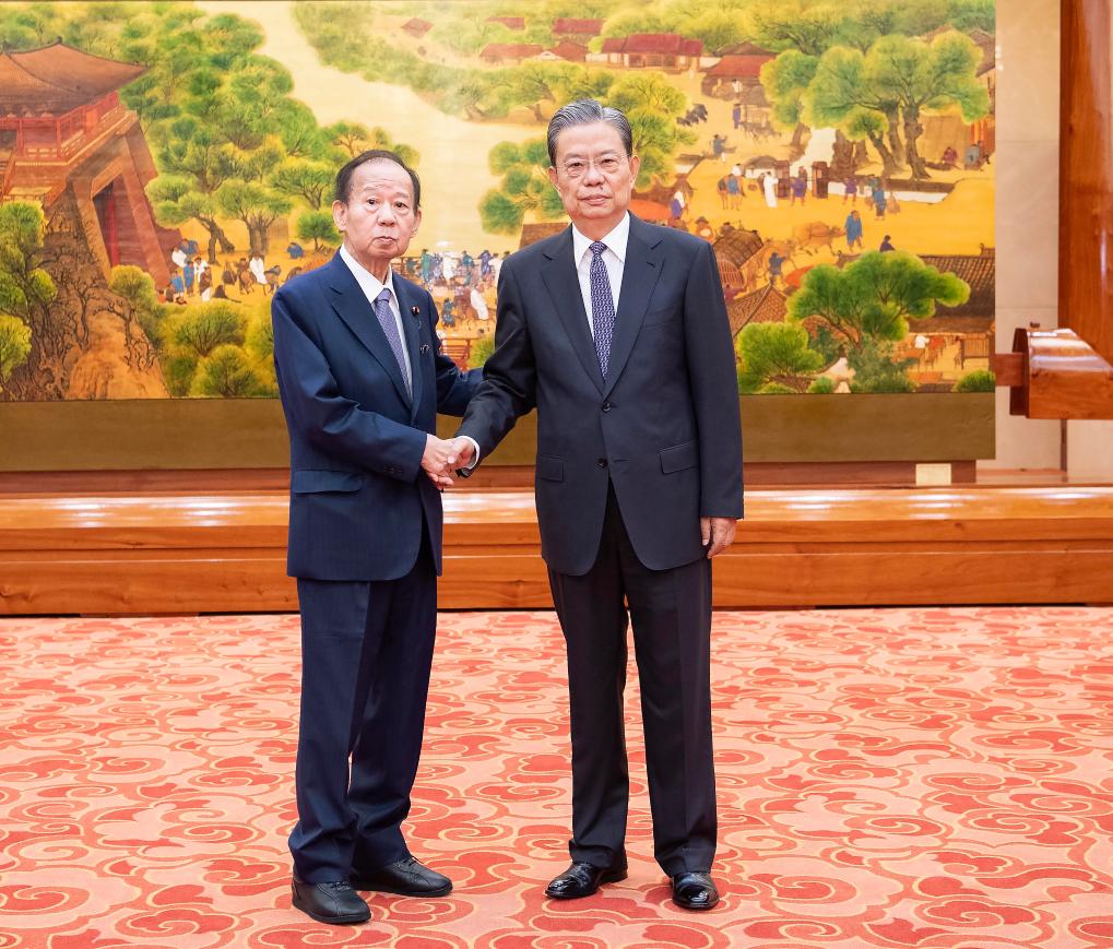 China's Top Legislator Meets with Japan-China Friendship Parliamentarians' Union Chairman