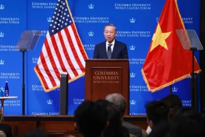 President To Lam Delivers Policy Speech at Columbia University