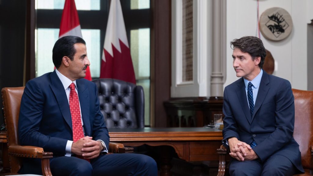 Amir of Qatar Meets Canadian PM Justin Trudeau in Ottawa