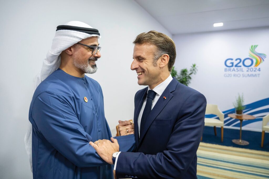 Crown Prince of Abu Dhabi Meets French President Macron at G20 Summit
