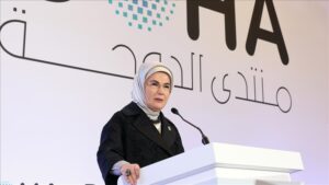 Emine Erdoğan Condemns Israeli Actions in Palestine as "Post-Modern Holocaust" at Doha Forum
