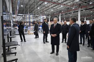 Shavkat Mirziyoyev Visits Grand Pharm Logistics Hub in Tashkent Region