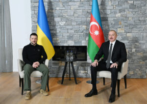 President Ilham Aliyev Meets Ukraine President Zelenskyy in Davos