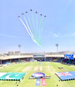 Spectacular Flypast by Pakistan Air Force at the Opening Match of ICC Champions Trophy