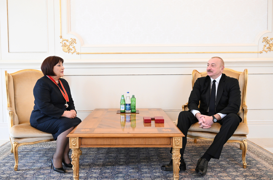 President Ilham Aliyev Awards "Sharaf" Order to Speaker Sahiba Gafarova