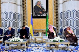 Zelenskyy Arrives in Jeddah for Talks with Saudi Crown Prince and US Officials