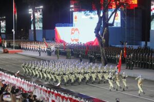 Vietnam Holds Preliminary Rehearsal for 50th Anniversary Parade of National Reunification