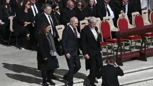 Turkish Parliament Speaker Numan Kurtulmus Attends Pope Francis' Funeral in Vatican