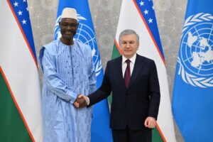 President of Uzbekistan Meets UNCCD Executive Secretary on Sidelines of Samarkand Climate Forum