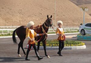 President Serdar Berdimuhamedov Awards Toyota Fortuner to Winner of National Horse Races