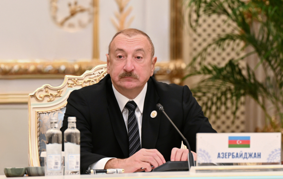 President Ilham Aliyev Addresses Limited-Format Meeting of CIS Heads of State Council in Dushanbe