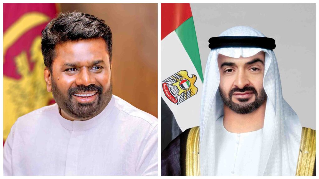 UAE President Receives Call from Sri Lankan President, Reaffirms Humanitarian Support After Floods