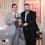 Romanian Ambassador Hands Over Historic Choral Version of Qaumi Tarana to Senate Chairman Gilani