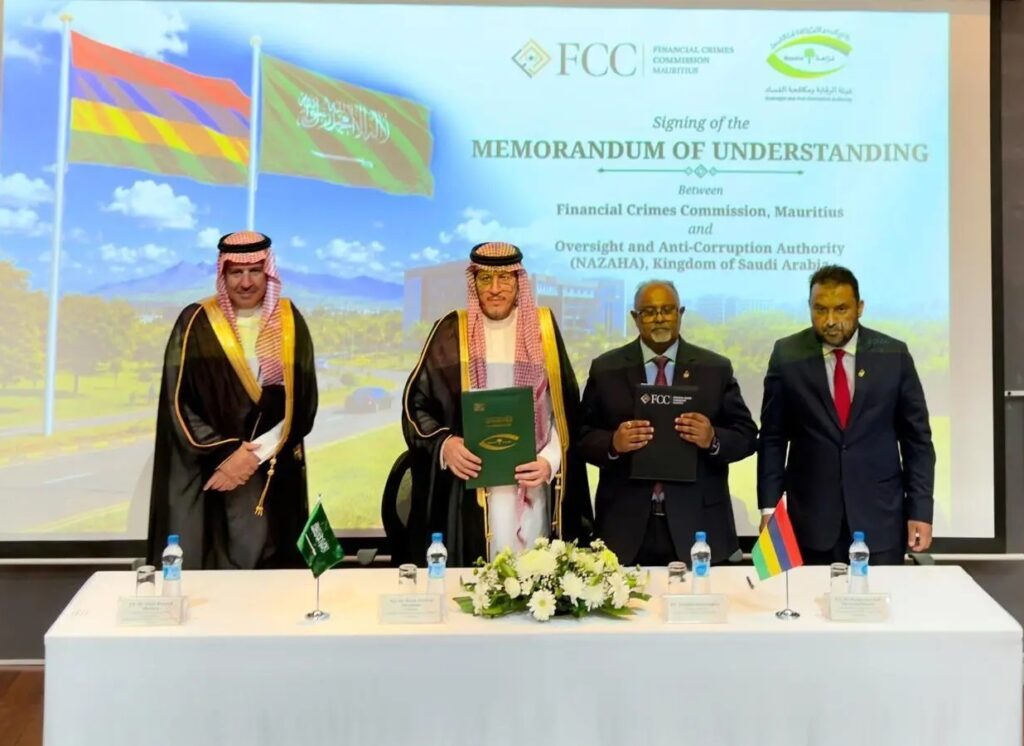 Saudi Arabia, Mauritius Sign MoU to Strengthen Anti-Corruption Cooperation and Combat Cross-Border Financial Crimes